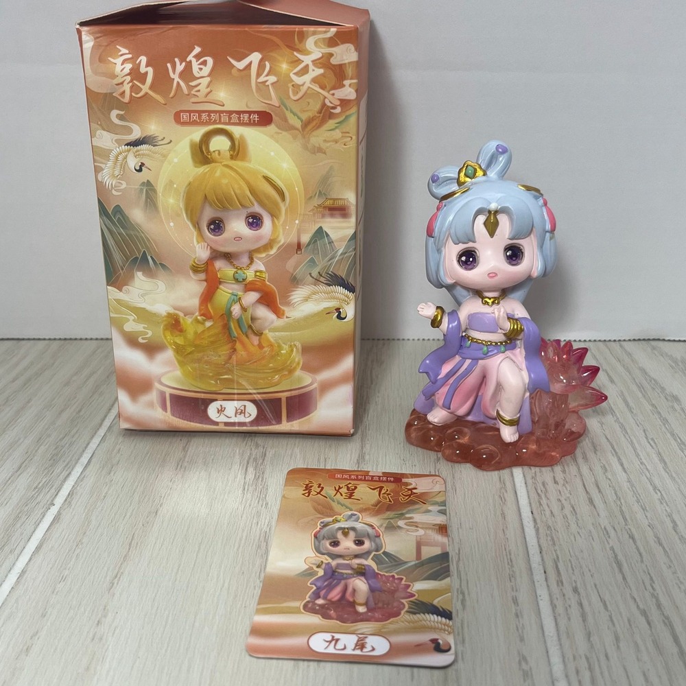 Changdong Craft Dunhuang Flying Celestial Sky Kyuubi Figure Girl Pink Purple